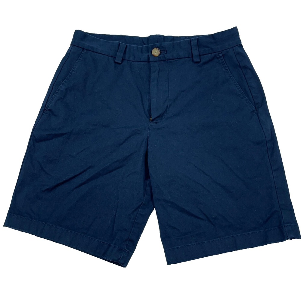 Vineyard Vines Shorts Men 28‎ Navy Blue Chino Flat Front Dark Preppy Whale Shep